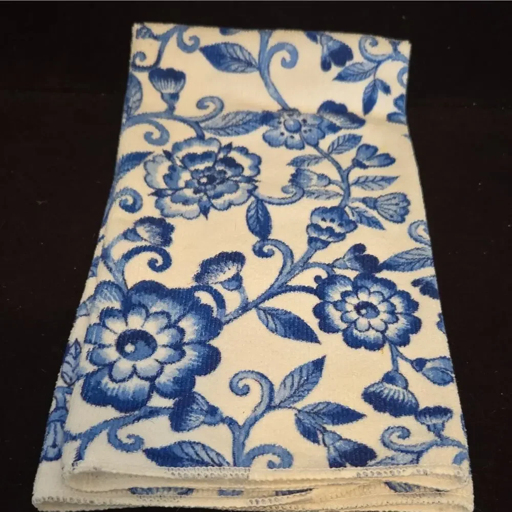Chinoiserie Blue White Porcelain Kitchen Towels Microfiber Tea Dish Cloth Lot 4